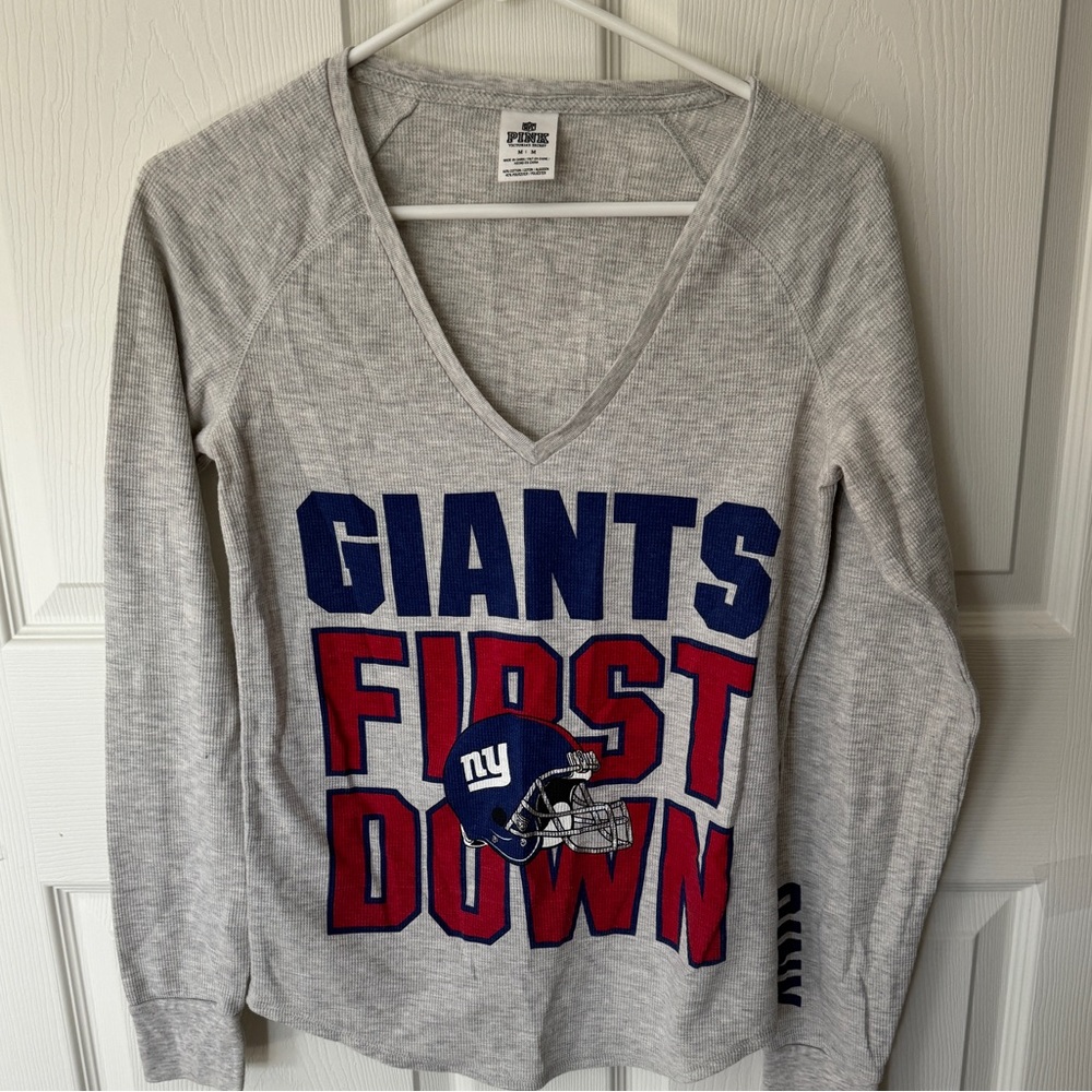 PINK NFL NY Giants Thermal Long Sleeve EUC